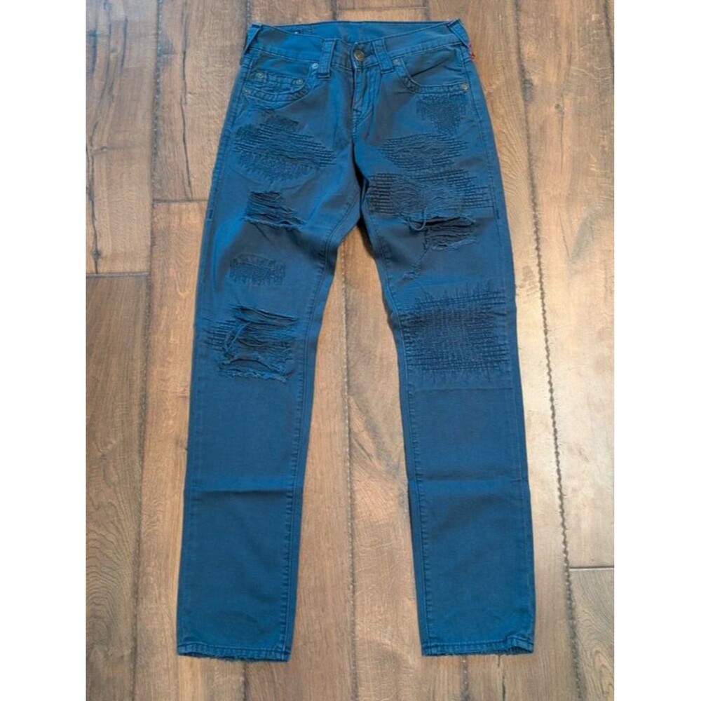 True Religion Geno Relaxed Slim Distressed Jeans Women's Size 28 Blue